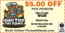 Discount Coupon for High Tide Tiki Tours